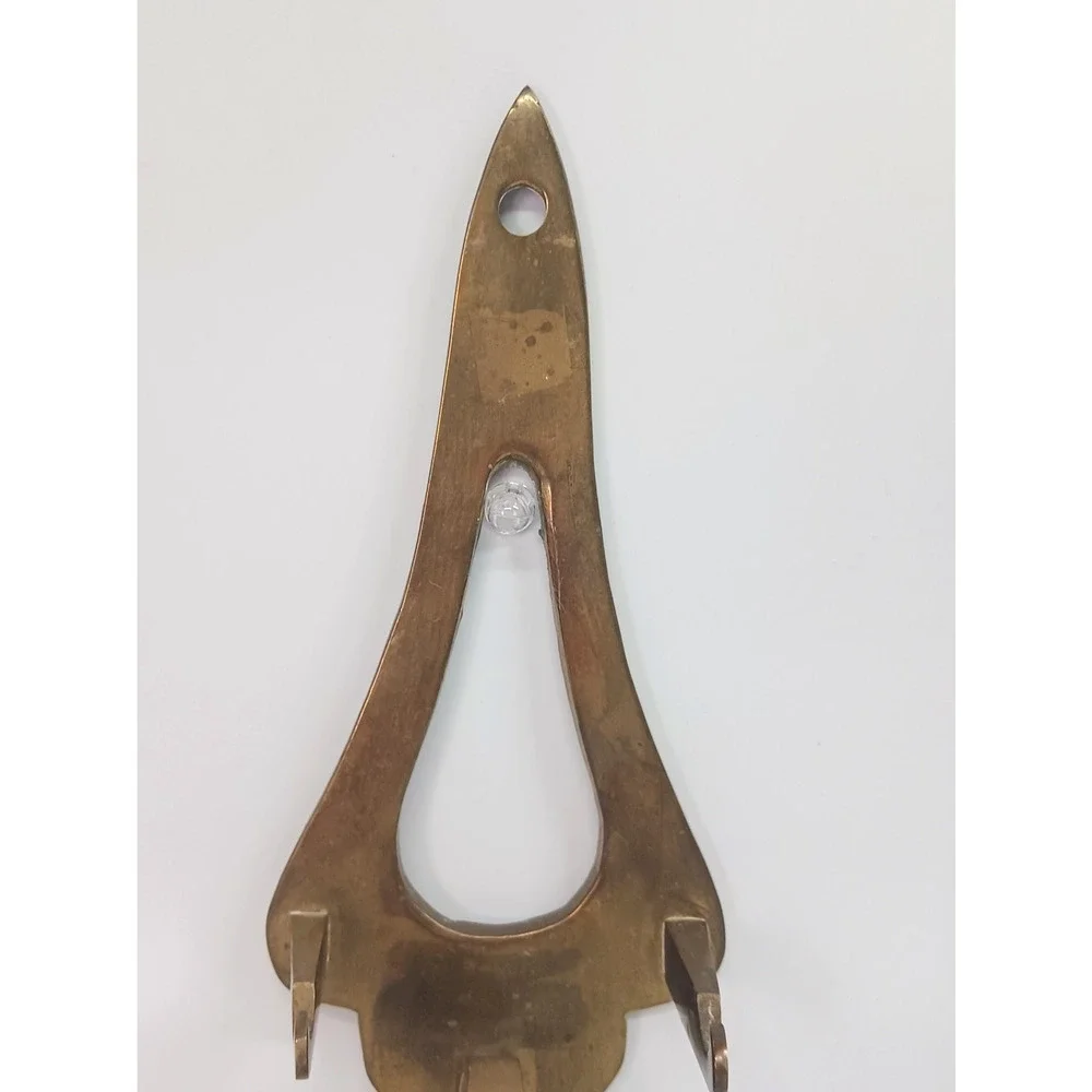 Vintage Brass Wall Candle Holder Sconce MCM Teardrop